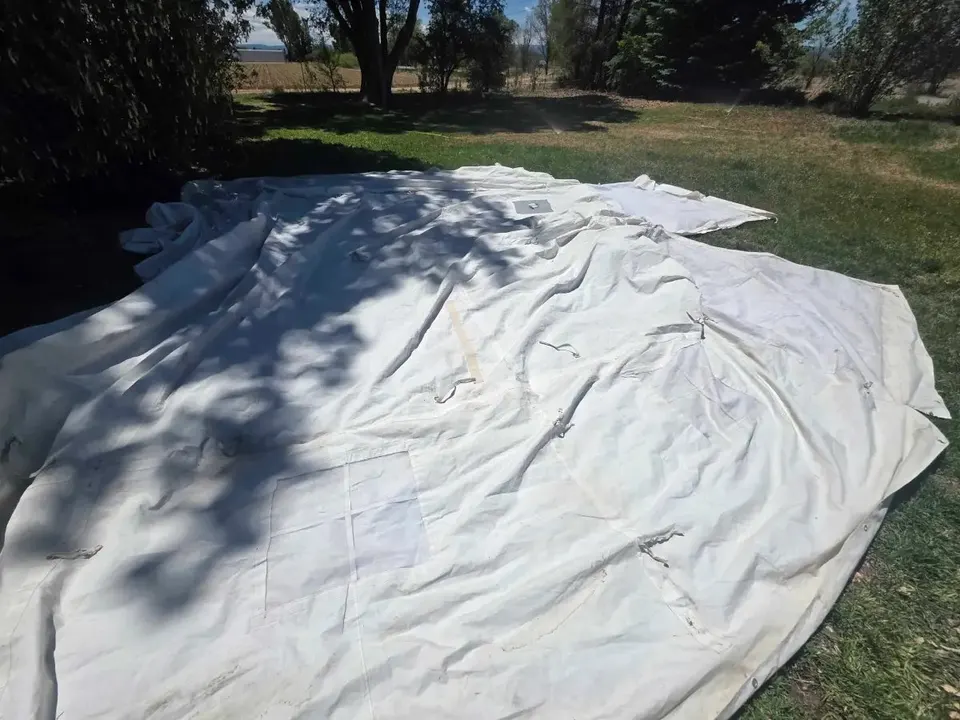 Outfitter-Size Canvas Wall Tent Repair — Four-Tear Restoration (18'x20') — Canvas & Wall Tent
