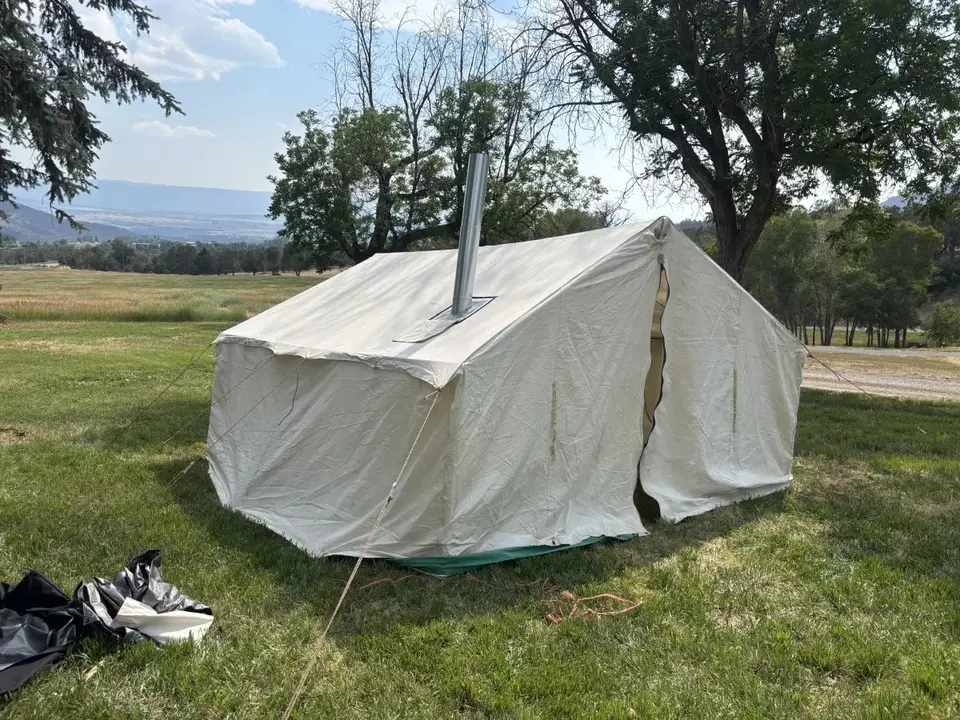 Wall Tent Restoration — Window Flap, Stove Pipe & Ridge Pole Sleeves — Canvas & Wall Tent
