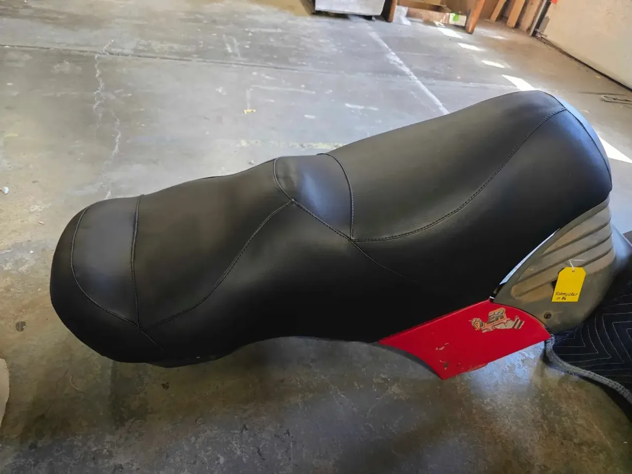 Snowmobile 2-Seater Seat — Full Rebuild with Multi-Panel Pattern Work — snowmobile seat re-cover by Western Slope Stitchworks