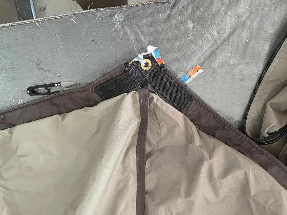 After: Cabela's Tent — Corner Re-Stitch