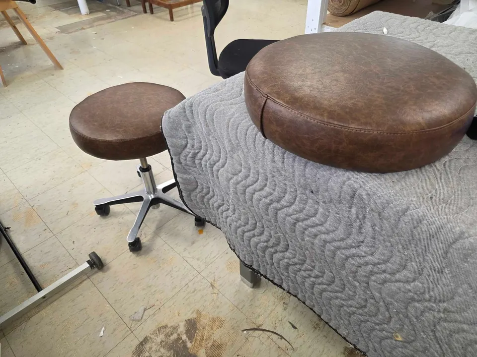 Before: Stool Covers — Full Rebuild with Boxing, Top Stitching & New Foam